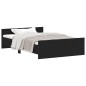 vidaXL Estructura de cama con cabecero piecero negro 120x200 cm vidaXL Estructura de cama con cabecero piecero negro 120x200 cm