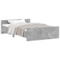 vidaXL Estructura de cama con cabecero piecero gris hormigón 120x200cm vidaXL Estructura de cama con cabecero piecero gris hormigón 120x200cm
