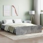 vidaXL Estructura de cama con cabecero piecero gris hormigón 150x200cm vidaXL Estructura de cama con cabecero piecero gris hormigón 150x200cm