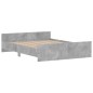 vidaXL Estructura de cama con cabecero piecero gris hormigón 150x200cm vidaXL Estructura de cama con cabecero piecero gris hormigón 150x200cm