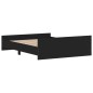 vidaXL Estructura de cama con cabecero piecero negro 150x200 cm vidaXL Estructura de cama con cabecero piecero negro 150x200 cm