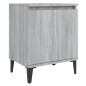 vidaXL Mesita de noche con patas de metal gris Sonoma 40x30x50 cm vidaXL Mesita de noche con patas de metal gris Sonoma 40x30x50 cm