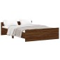 vidaXL Estructura de cama con cabecero piecero roble marrón 135x190cm vidaXL Estructura de cama con cabecero piecero roble marrón 135x190cm