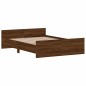 vidaXL Estructura de cama con cabecero piecero roble marrón 135x190cm vidaXL Estructura de cama con cabecero piecero roble marrón 135x190cm
