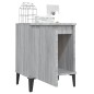 vidaXL Mesita de noche con patas de metal gris Sonoma 40x30x50 cm vidaXL Mesita de noche con patas de metal gris Sonoma 40x30x50 cm