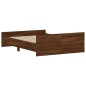 vidaXL Estructura de cama con cabecero piecero roble marrón 135x190cm vidaXL Estructura de cama con cabecero piecero roble marrón 135x190cm