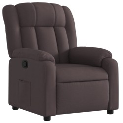 vidaXL Sillón reclinable de tela marrón oscuro