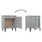 vidaXL Mesita de noche con patas de metal gris Sonoma 40x30x50 cm vidaXL Mesita de noche con patas de metal gris Sonoma 40x30x50 cm