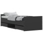 vidaXL Estructura de cama con cabecero piecero negro 75x190 cm vidaXL Estructura de cama con cabecero piecero negro 75x190 cm