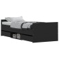 vidaXL Estructura de cama con cabecero piecero negro 75x190 cm vidaXL Estructura de cama con cabecero piecero negro 75x190 cm