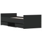 vidaXL Estructura de cama con cabecero piecero negro 75x190 cm vidaXL Estructura de cama con cabecero piecero negro 75x190 cm