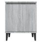 vidaXL Mesita de noche con patas de metal gris Sonoma 40x30x50 cm vidaXL Mesita de noche con patas de metal gris Sonoma 40x30x50 cm