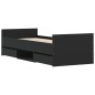 vidaXL Estructura de cama con cabecero piecero negro 75x190 cm vidaXL Estructura de cama con cabecero piecero negro 75x190 cm