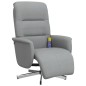 vidaXL Sillón reclinable de masaje con reposapiés tela gris claro vidaXL Sillón reclinable de masaje con reposapiés tela gris claro