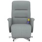 vidaXL Sillón reclinable de masaje con reposapiés tela gris claro vidaXL Sillón reclinable de masaje con reposapiés tela gris claro