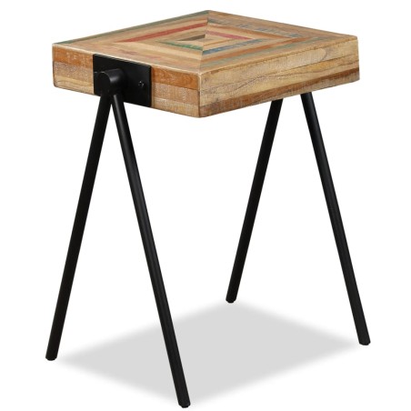 vidaXL Mesita auxiliar de madera de teca reciclada 