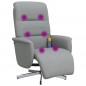 vidaXL Sillón reclinable de masaje con reposapiés tela gris claro vidaXL Sillón reclinable de masaje con reposapiés tela gris claro