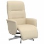 vidaXL Sillón reclinable con reposapiés tela color crema vidaXL Sillón reclinable con reposapiés tela color crema