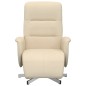 vidaXL Sillón reclinable con reposapiés tela color crema vidaXL Sillón reclinable con reposapiés tela color crema