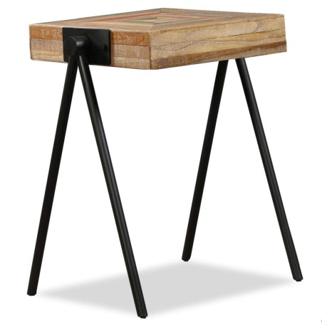 vidaXL Mesita auxiliar de madera de teca reciclada 