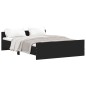 vidaXL Estructura de cama con cabecero y piecero negro 140x190 cm vidaXL Estructura de cama con cabecero y piecero negro 140x190 cm