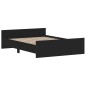 vidaXL Estructura de cama con cabecero y piecero negro 140x190 cm vidaXL Estructura de cama con cabecero y piecero negro 140x190 cm
