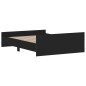 vidaXL Estructura de cama con cabecero y piecero negro 140x190 cm vidaXL Estructura de cama con cabecero y piecero negro 140x190 cm