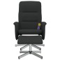 vidaXL Sillón reclinable de masaje con reposapiés tela negro vidaXL Sillón reclinable de masaje con reposapiés tela negro