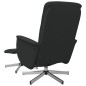 vidaXL Sillón reclinable de masaje con reposapiés tela negro vidaXL Sillón reclinable de masaje con reposapiés tela negro