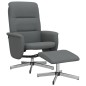 vidaXL Sillón reclinable con reposapiés tela gris oscuro vidaXL Sillón reclinable con reposapiés tela gris oscuro