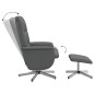vidaXL Sillón reclinable con reposapiés tela gris oscuro vidaXL Sillón reclinable con reposapiés tela gris oscuro