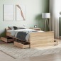 vidaXL Estructura de cama con cabecero piecero roble Sonoma 90x200 cm vidaXL Estructura de cama con cabecero piecero roble Sonoma 90x200 cm