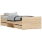 vidaXL Estructura de cama con cabecero piecero roble Sonoma 90x200 cm vidaXL Estructura de cama con cabecero piecero roble Sonoma 90x200 cm