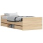 vidaXL Estructura de cama con cabecero piecero roble Sonoma 90x200 cm vidaXL Estructura de cama con cabecero piecero roble Sonoma 90x200 cm
