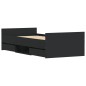 vidaXL Estructura de cama con cabecero piecero negro 100x200cm