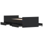 vidaXL Estructura de cama con cabecero piecero negro 90x190 cm vidaXL Estructura de cama con cabecero piecero negro 90x190 cm