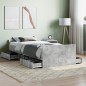 vidaXL Estructura de cama con cabecero piecero gris hormigón 90x190cm vidaXL Estructura de cama con cabecero piecero gris hormigón 90x190cm