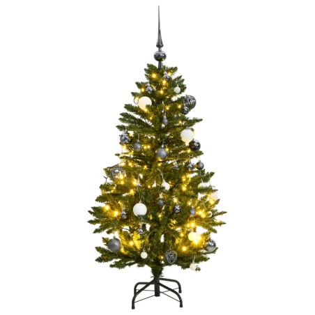 vidaXL Árbol Navidad artificial con bisagras 150 LED y bolas 120 cm