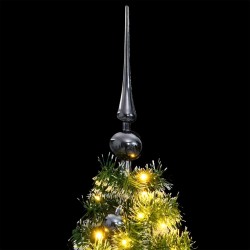 vidaXL Árbol Navidad artificial con bisagras 150 LED y bolas 120 cm