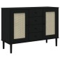 vidaXL Aparador SENJA aspecto de ratán madera pino negro 112x40x80 cm vidaXL Aparador SENJA aspecto de ratán madera pino negro 112x40x80 cm
