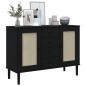 vidaXL Aparador SENJA aspecto de ratán madera pino negro 112x40x80 cm vidaXL Aparador SENJA aspecto de ratán madera pino negro 112x40x80 cm