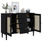 vidaXL Aparador SENJA aspecto de ratán madera pino negro 112x40x80 cm vidaXL Aparador SENJA aspecto de ratán madera pino negro 112x40x80 cm