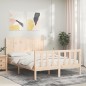 vidaXL Estructura de cama con cabecero madera maciza 140x200 cm vidaXL Estructura de cama con cabecero madera maciza 140x200 cm
