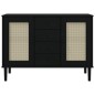 vidaXL Aparador SENJA aspecto de ratán madera pino negro 112x40x80 cm vidaXL Aparador SENJA aspecto de ratán madera pino negro 112x40x80 cm
