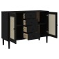 vidaXL Aparador SENJA aspecto de ratán madera pino negro 112x40x80 cm vidaXL Aparador SENJA aspecto de ratán madera pino negro 112x40x80 cm