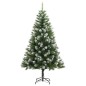 vidaXL Árbol de Navidad artificial con bisagras 300 LED y bolas 180 cm