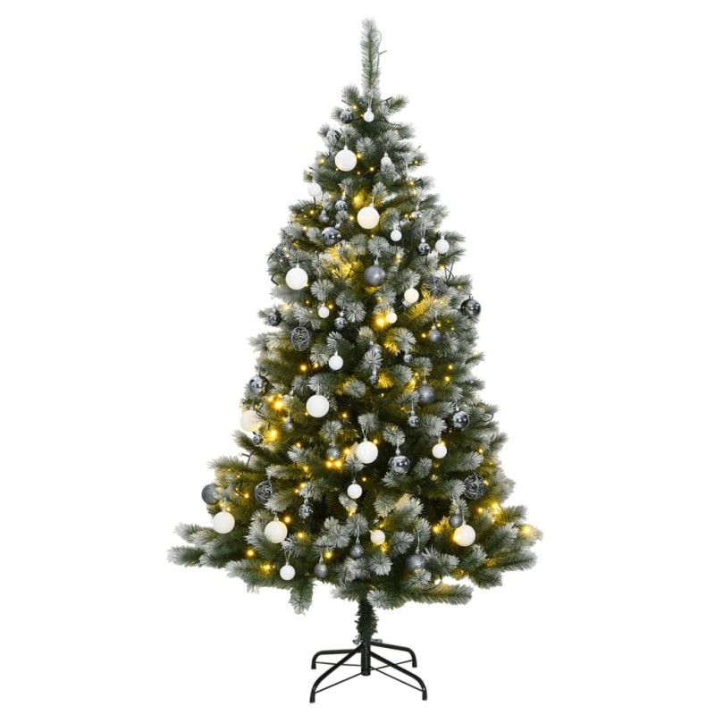 vidaXL Árbol de Navidad artificial con bisagras 300 LED y bolas 240 cm