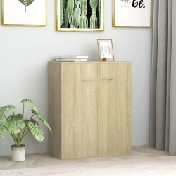 vidaXL Aparador de madera contrachapada color roble Sonoma 60x30x75 cm