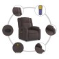 vidaXL Sillón de masaje reclinable de tela marrón oscuro vidaXL Sillón de masaje reclinable de tela marrón oscuro