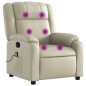 vidaXL Sillón reclinable de masaje cuero sintético crema vidaXL Sillón reclinable de masaje cuero sintético crema